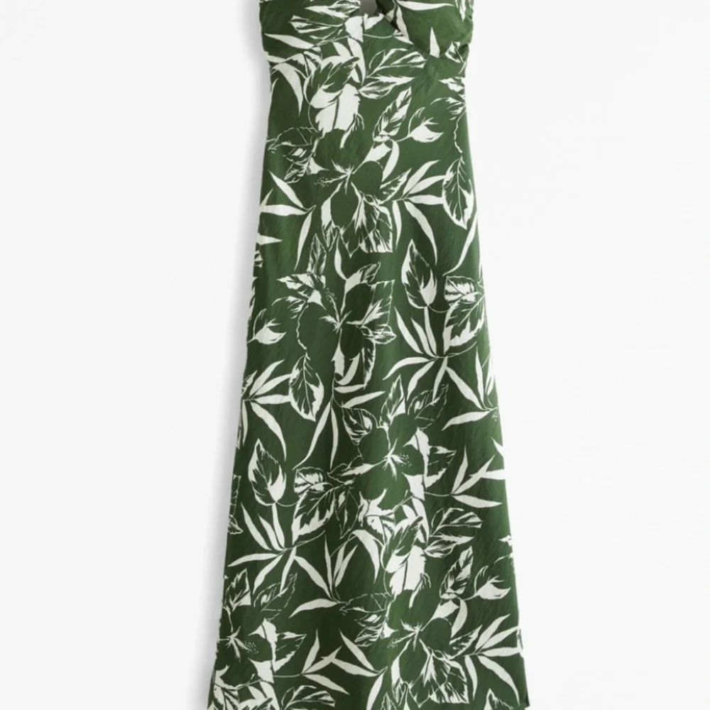 Abercrombie & Fitch Green and White Strapless Maxi Dress